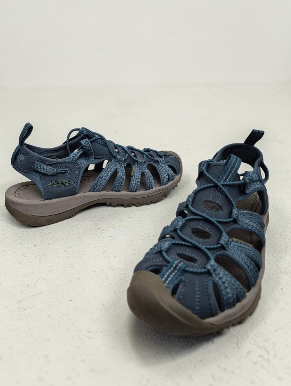 KEEN Whisper Lattice Hiking water Sandals 8 Smoke Blue Leather Arch Support